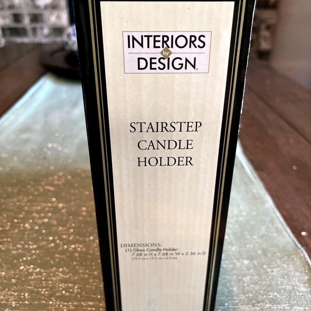 Interiors By Design Vintage Glass Stairstep Candle Holder Lord's Prayer - Picture 7 of 7